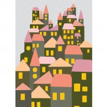 Hikje - Winterkaart Stad roze
